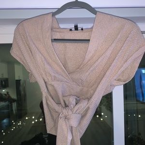 Sparkly Champagne Crop Top